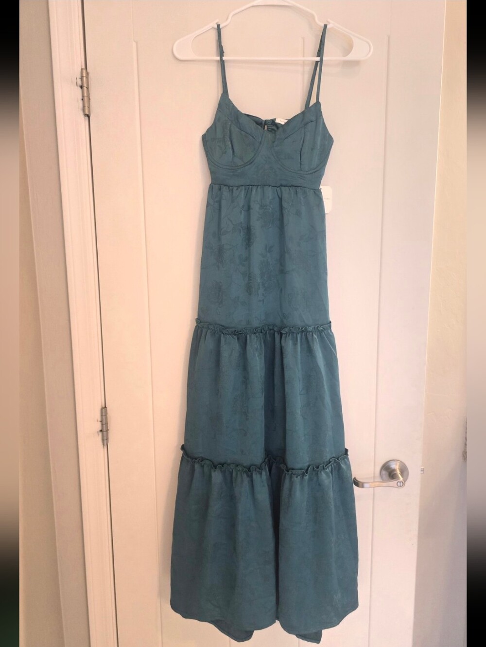 NWT Altar'd State Teal Green Tiered Maxi Dress Size: XXS